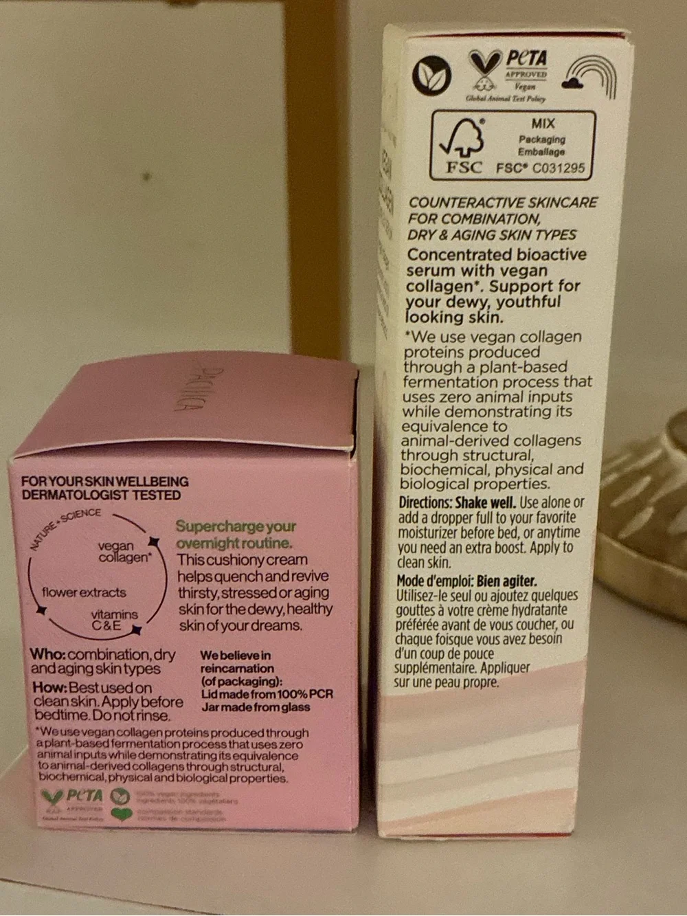 Pacifica Vegan Collagen Overnight Cream & Serum Bundle New Sealed